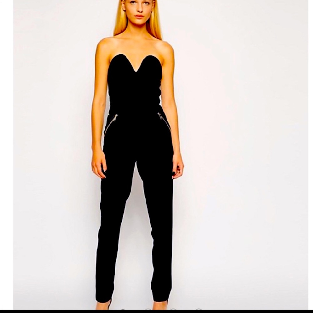 NWOT Three Floor Strapless Navy Jumpsuit